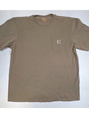 Carhartt Men Large Tan K87 Workwear Pocket T-Shirt Original Fit Short Sleeve